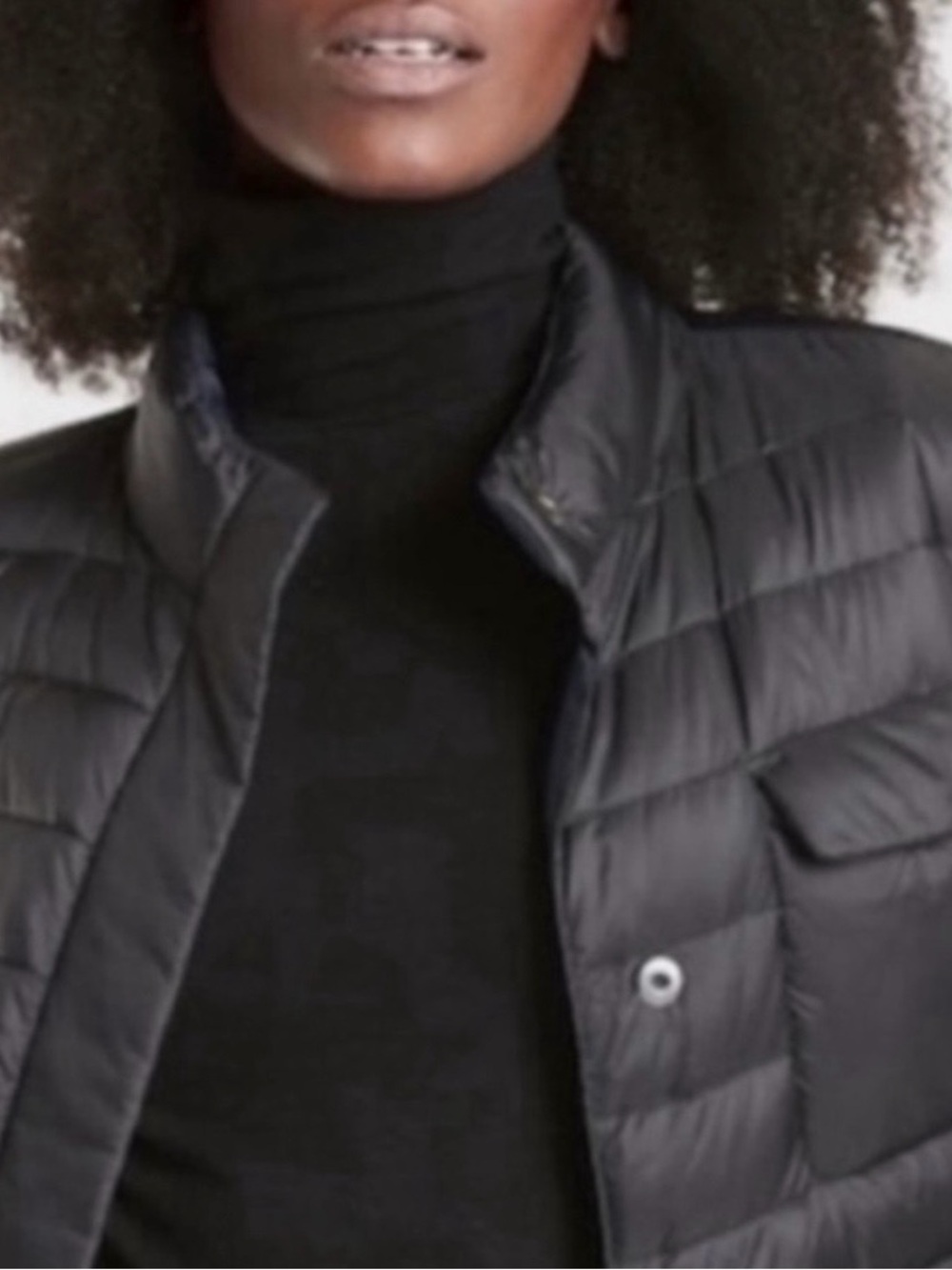Athleta reversible black puffer jacket coat - Picture 3 of 11